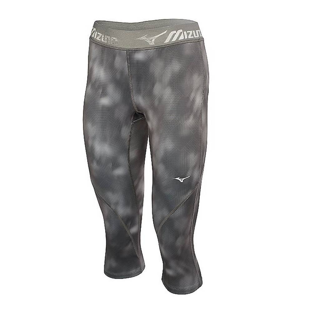 Mizuno Women's Impulse 3/4 Print Tights Grey (421644-KRQ)